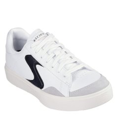 Skechers Eden LX Slick Talk Court Trainers Womens Wht/Blk/Gry