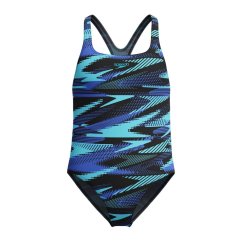 Speedo Kids' All Over One Piece Swimsuit Cobalt Pop