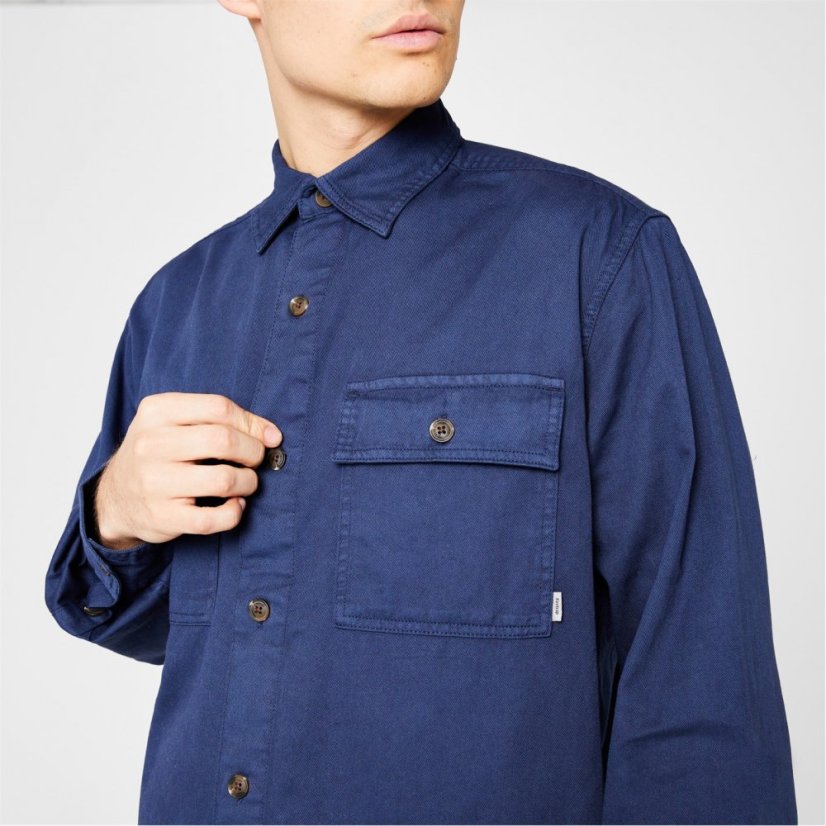 Firetrap Garment dyed Overshirt Navy