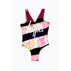 Hype Kids' Stripe One Piece Swimsuit Multi
