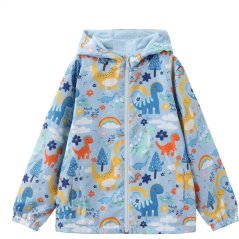 Star Kids' Print Hooded Long Sleeve Rain Anorak AOP