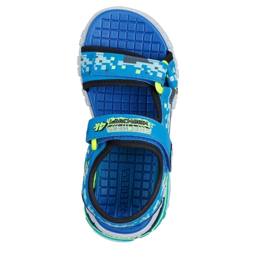Skechers Mega-Splash 4k Flat Sandals Boys Blue/Lime