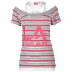 LA Gear Multi Layer T Shirt Ladies velikost L