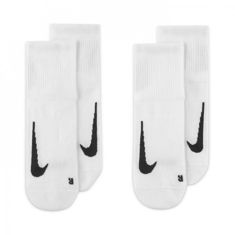 Nike Ankle 2 Pack Running Socks White/Black