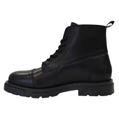 Firetrap Men's Albon Leather Ankle Lace Up Hiker Rugged Boots Black