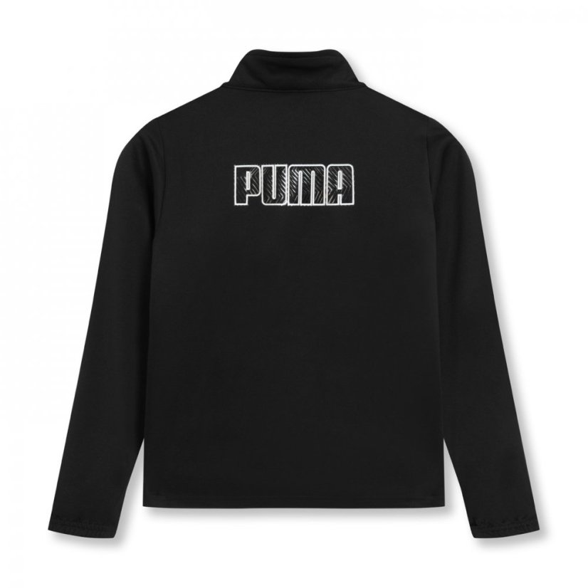 Puma Finesse Performance Quarter Zip Drill Top Junior Black/Yellow