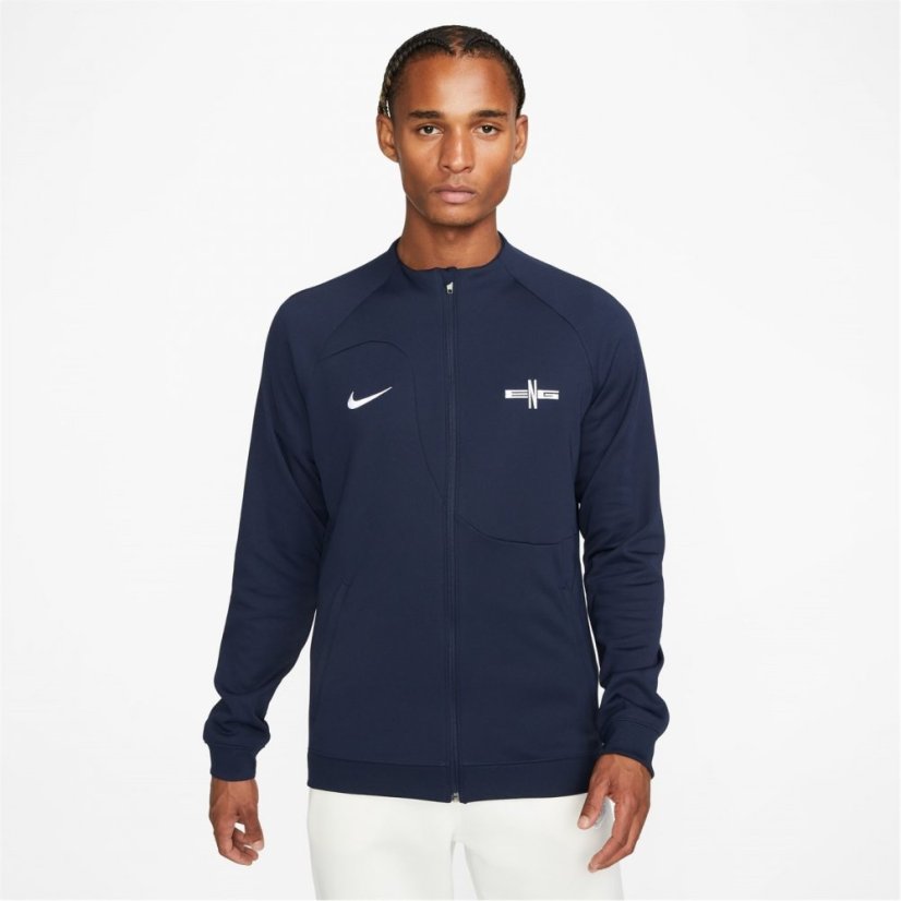 Nike Academy Pro Men's Full-Zip Knit Soccer Jacket Obsidian/White