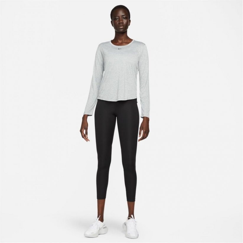 Nike Dri-FIT One Women's Standard Fit Long-Sleeve Top Grey/White