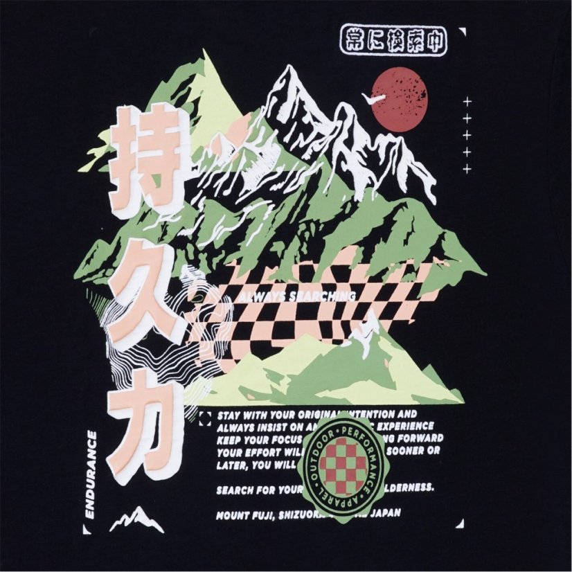 Firetrap Kids' Japan Pack Regular Fit T-Shirt Black/Green