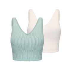 Slazenger 2PK Bra Tank Womens Aquifer/Sugar
