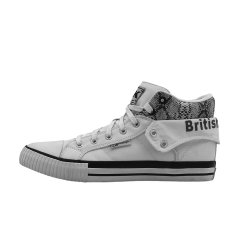 British Knights Roco PU Hi Tops Ladies White/Black/Snake