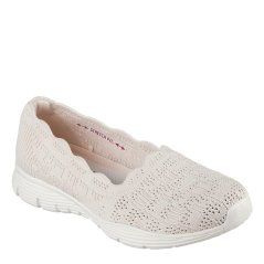 Skechers Open Crochet Knit Loaferw Air-Coole Loafers Womens Nat Knt