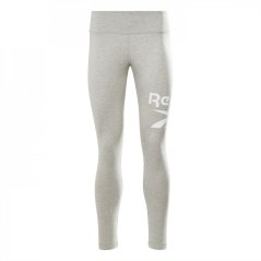 Reebok Women's Identity Logo Performance Gym Leggings Mgreyh/White