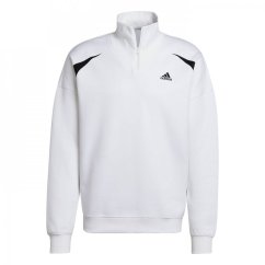 adidas Colorblock Quarter Zip Sweatshirt Mens White/Black