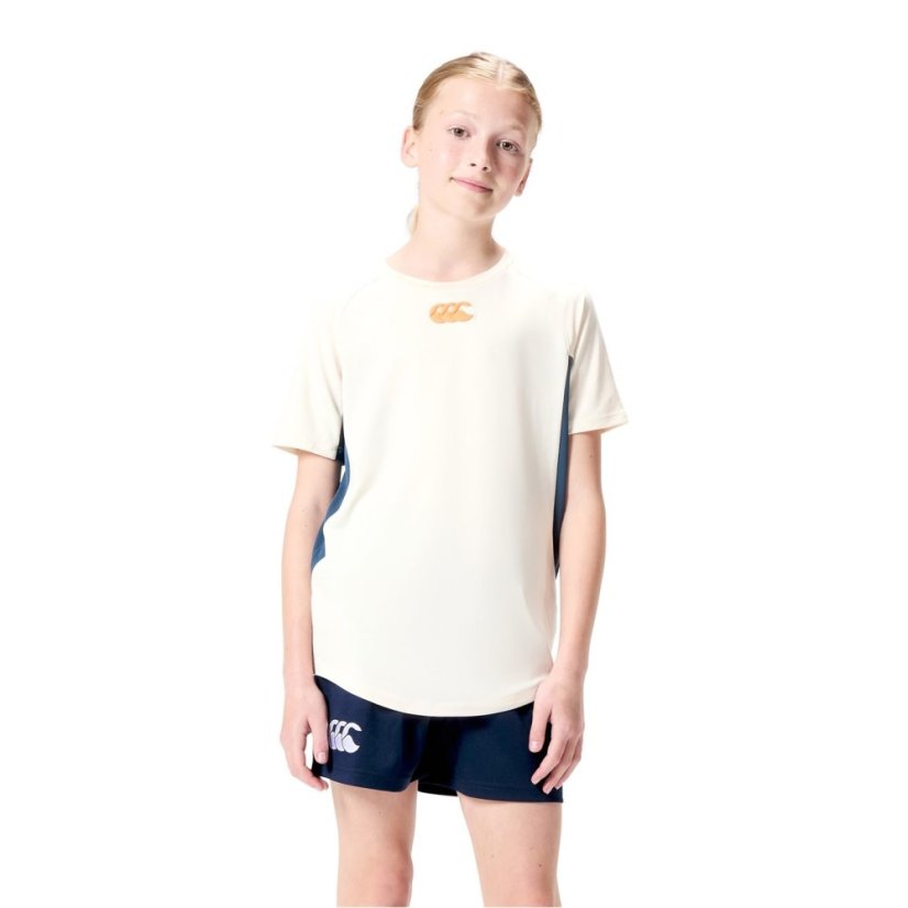 Canterbury Unisex Kids' Vapodri Super Light Training T-Shirt Grey/ Navy