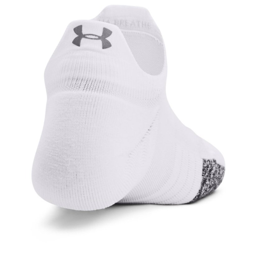 Under Armour Breathe 2 No Show Tab Socks 2pack White/Reflect