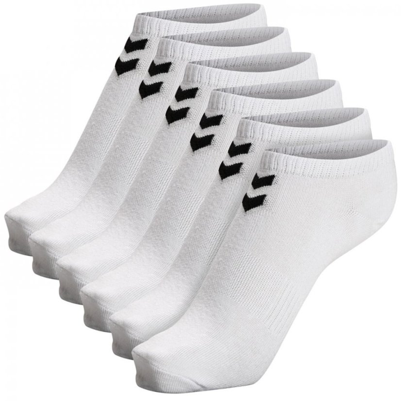 Hummel Chevron 6 Pack of Ankle Socks White