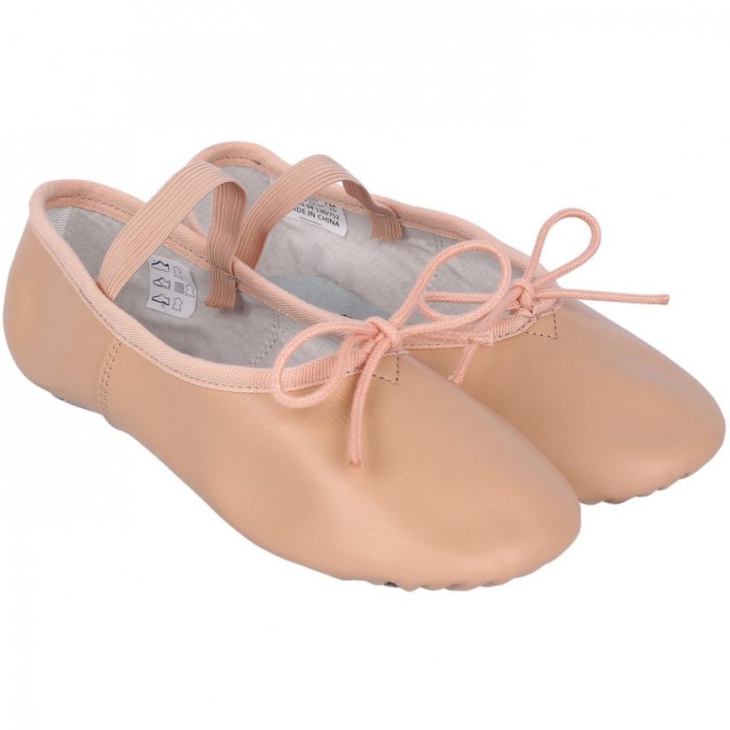 Slazenger Full Sole Leather Ballet Shoe Childrens Nude