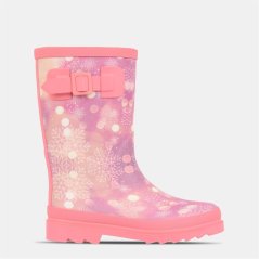 Gelert Kids Marble Waterproof Rubber Sole Wellingtons Pink