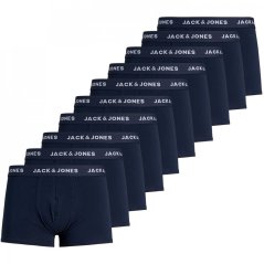 Jack and Jones Solid Mens 10-Pack Boxer Trunks Navy Blazer