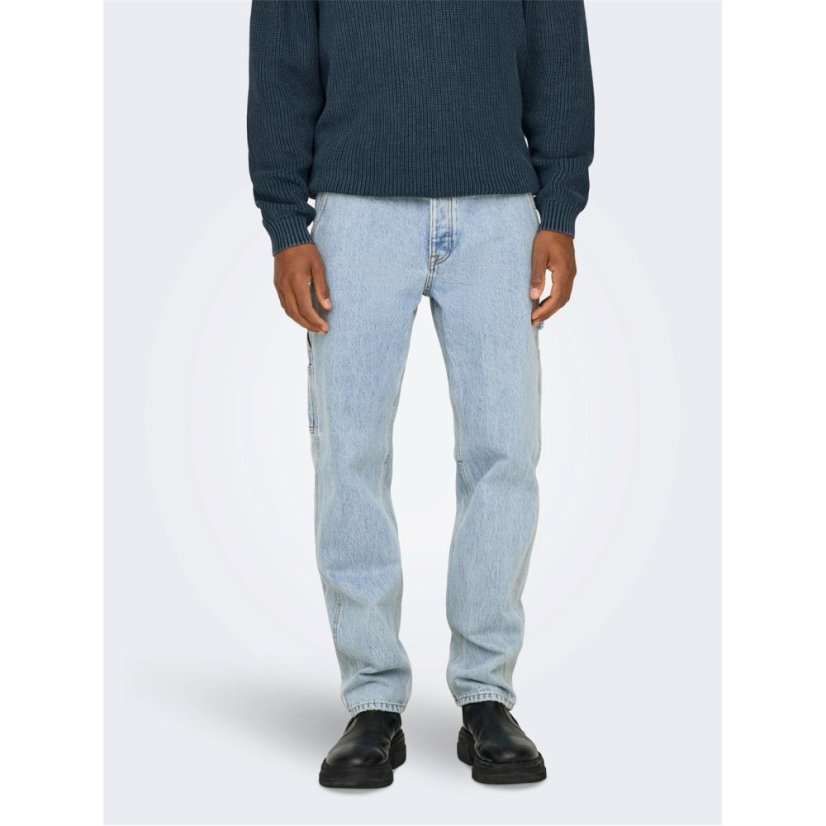 Only Men's Straight Leg Jeans LBlue Denim
