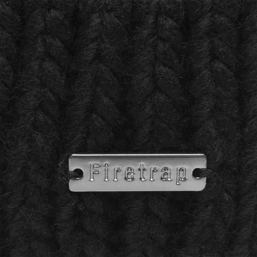 Firetrap Cable Knit Hat Ladies Black