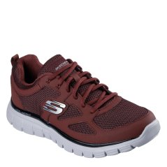 Skechers Flex Burns Agoura Trainers Mens Burgundy