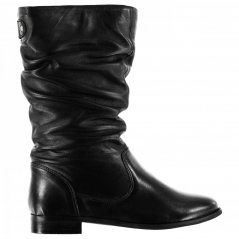 Linea Ruched Calf Boots Black