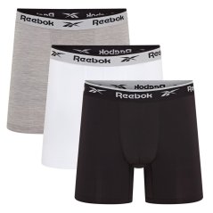Reebok 3 Pack Mens Performance Boxer Shorts Blk/Wht/Gry