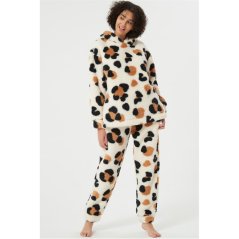 Linea Leopard Borg Twosie Cream/Brown