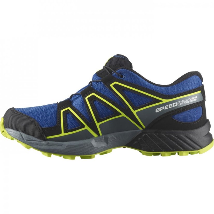Salomon Speedcross Waterproof Trail Running Shoes Junior Blue/Black/Lime