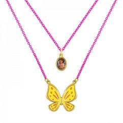 Disney Encanto Pink and Yellow Mirabel and Butterfly Double Layered Necklace Pink/Yellow