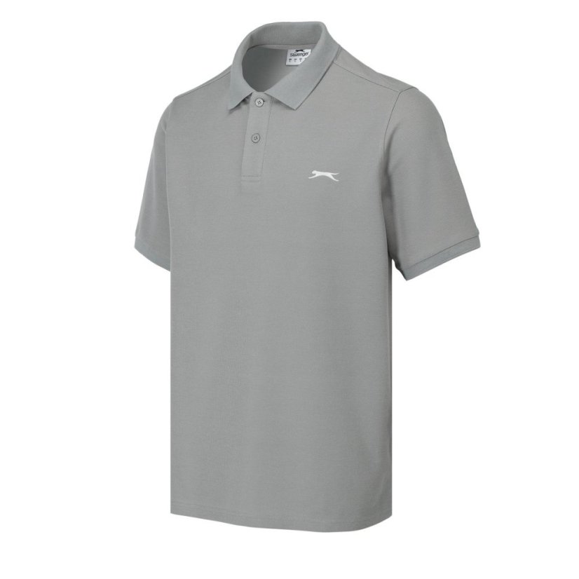 Slazenger Plain pánske polo tričko Light Grey