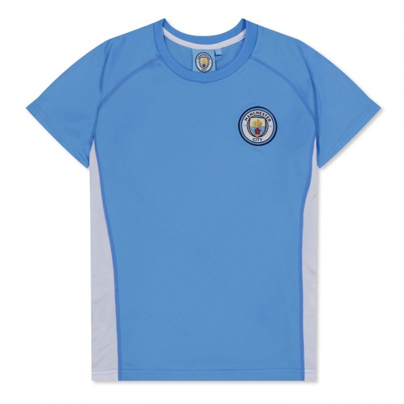 Source Lab City FC Poly T-Shirt Juniors Blue/White