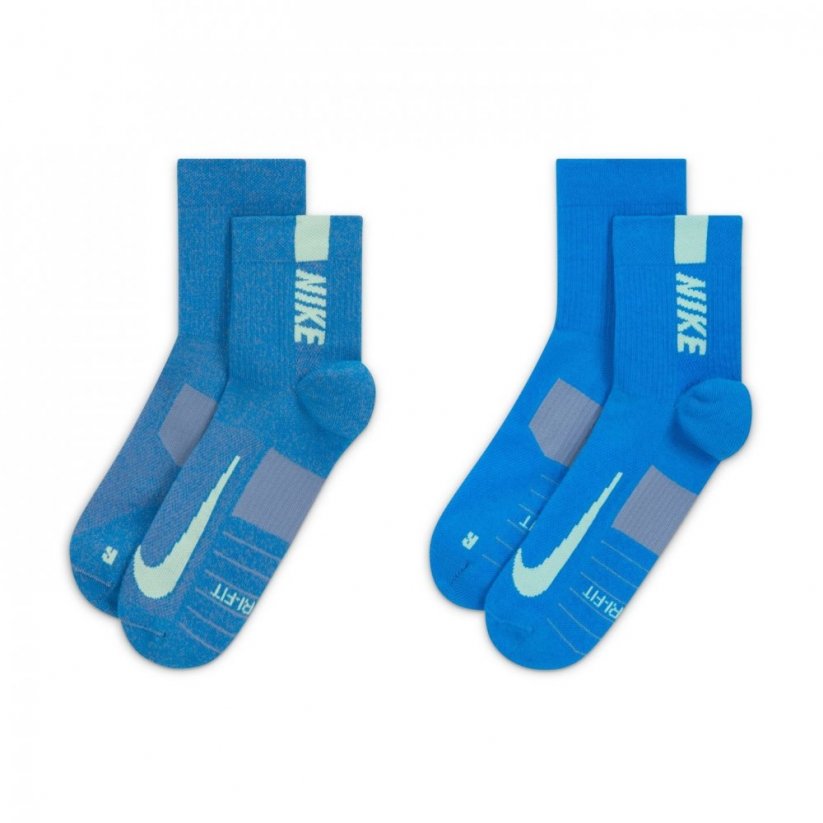 Nike Ankle 2 Pack Running Socks Multi-Color