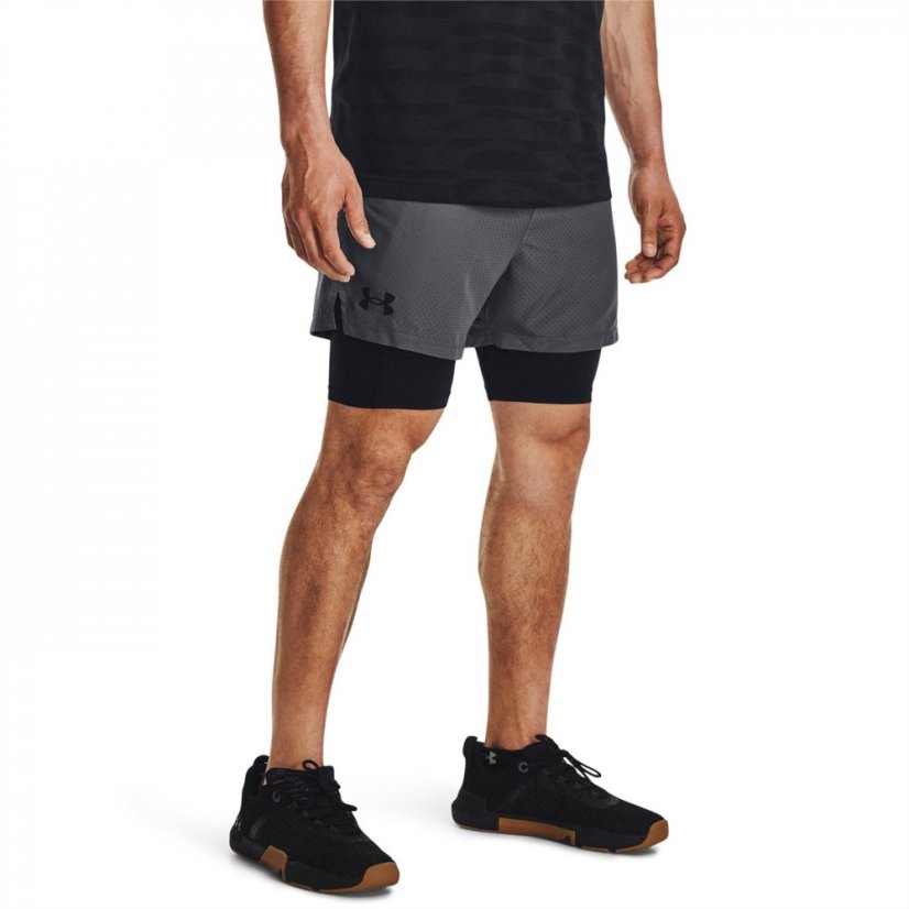 Under Armour Armour Ua Vanish Wvn 2in1 Vent Sts Gym Short Mens Grey