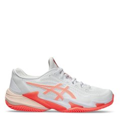 Asics Court Ff 3 Clay Tennis Shoes Womens White/Sun Coral