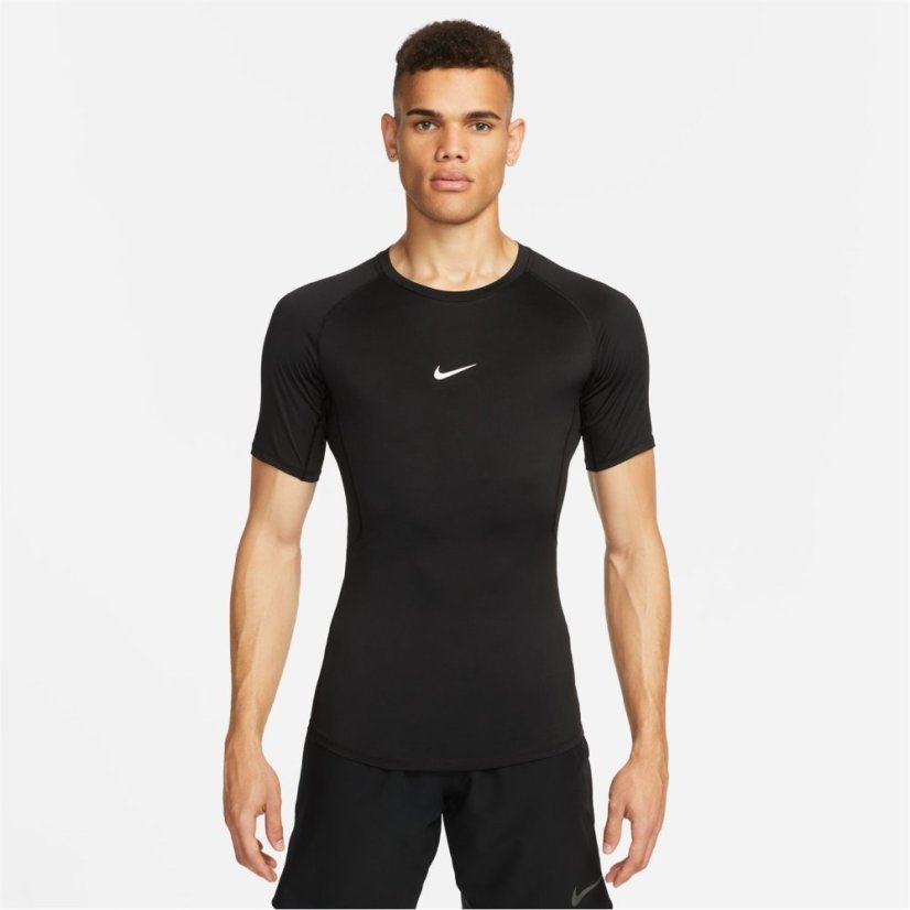 Nike Pro Men's Tight Fit Short-Sleeve Top Black
