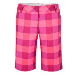 Puma (14) Golf Plaid Tech Short Womens Pink