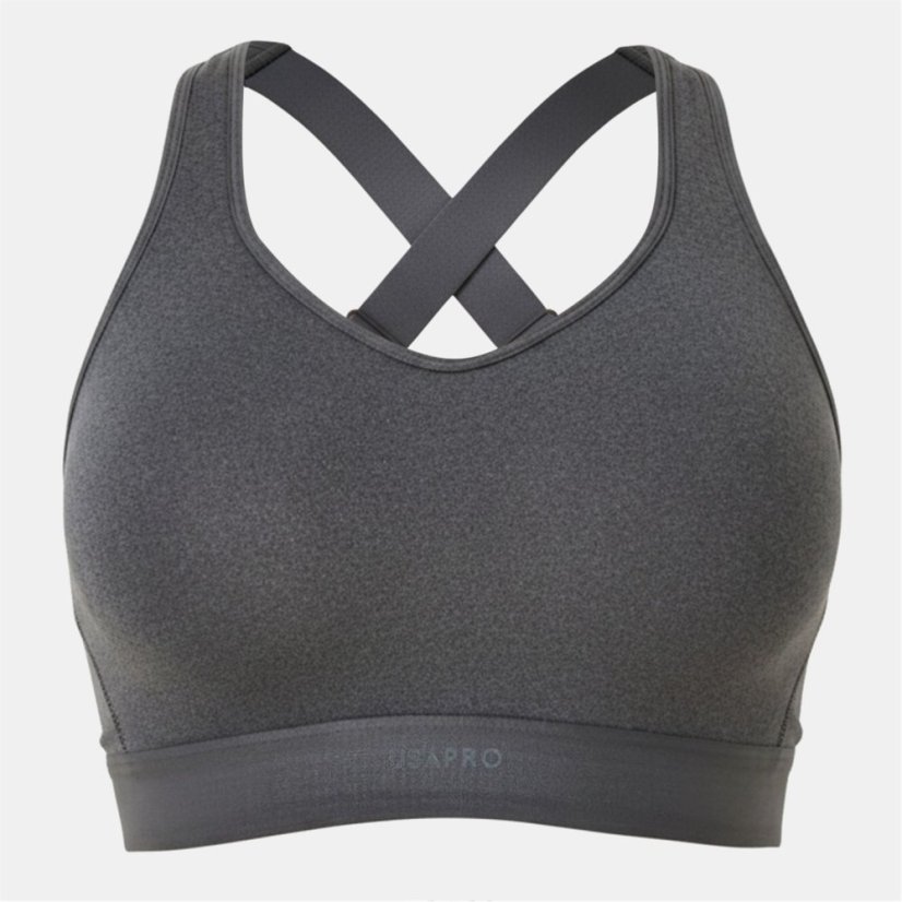 USA Pro High Support Sports Bra Charcoal