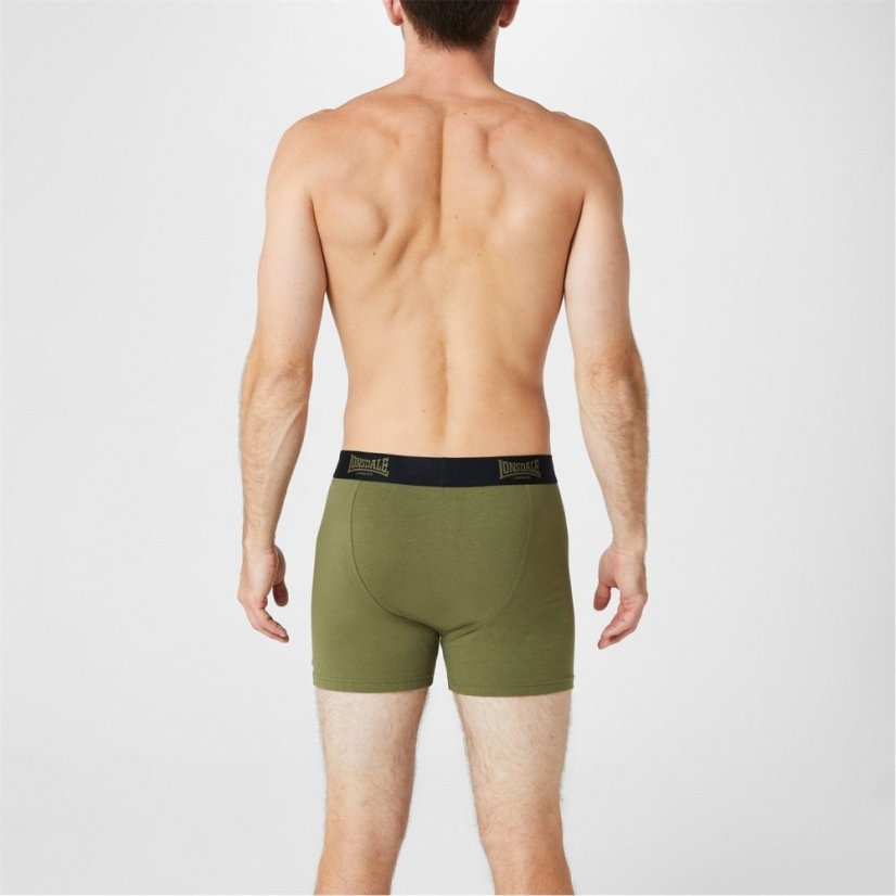 Lonsdale 2 Pack Boxer pánské šortky Black/Khaki
