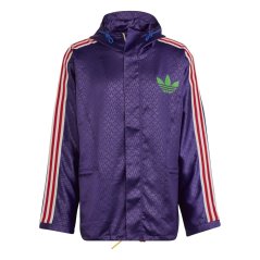 adidas Originals Men's Adicolor '70s Water-Repellent Long Sleeve Rain Anorak Rich Purple