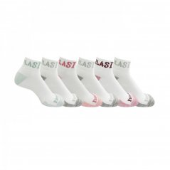 Everlast Qtr 6pk Socks Ladies White
