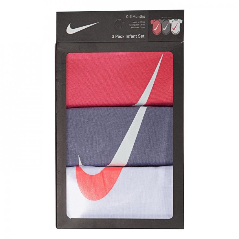 Nike Swoosh 3 Pack Bodysuit Baby Pink Nebula