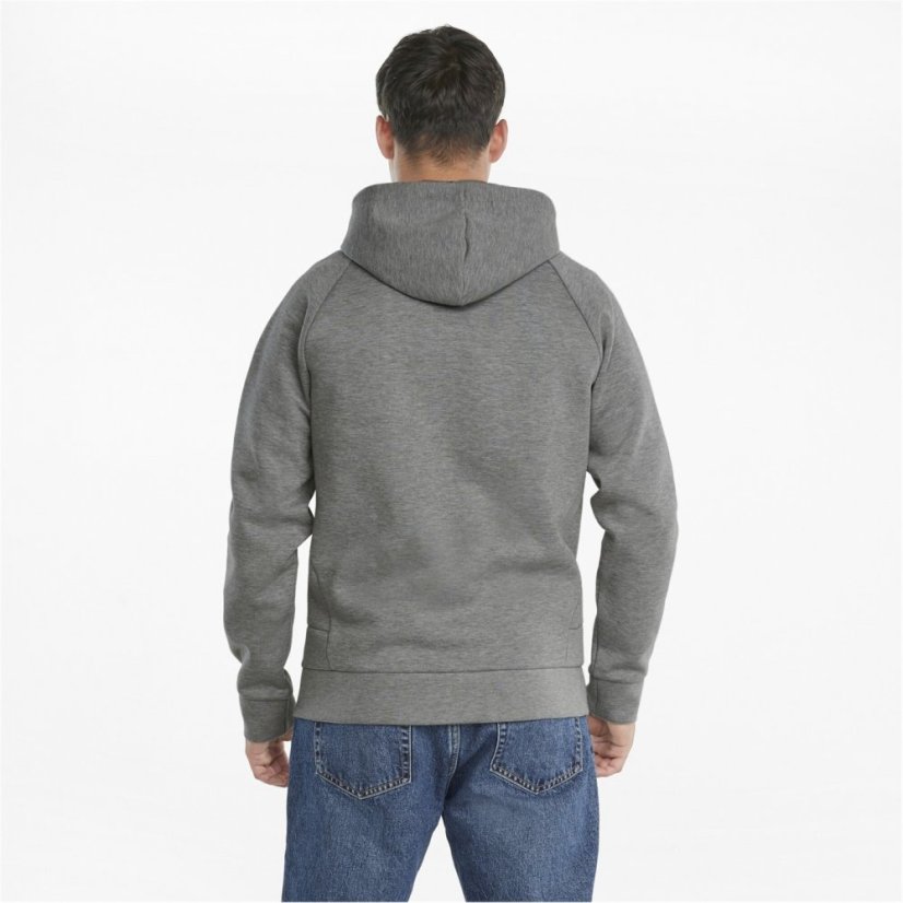 Puma Classics Tech FZ Hoodie Mens Med Grey Hea