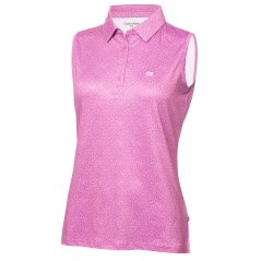 Calvin Klein Golf Women's Sleeveless Performance Polo Shirt Orchid White