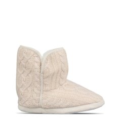 Linea Knit Slipper Boot Cream