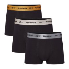 Reebok Mens 3 pack Trunks Hirst Black