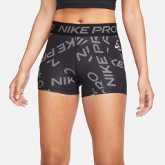 Nike Pro Three Inch Shorts Womens Black AOP