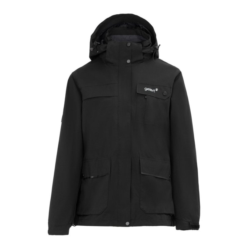 Gelert Women's 3-in-1 Windproof Fleece Lined Detachable Hood Long Sleeve Jacket Black